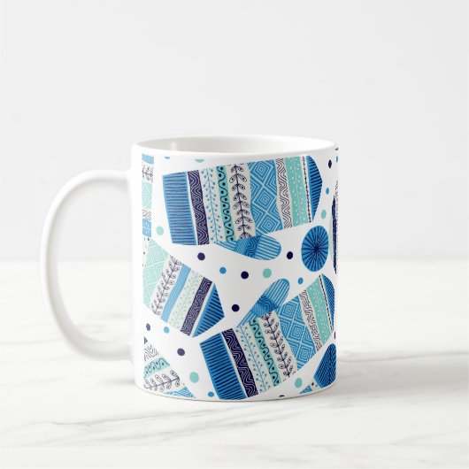 Winterwear: Gemütliches nahtloses Muster. Kaffeetasse (Links)
