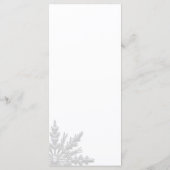 WinterWedelmenü mit weißen Schneeflocken Menükarte (Rückseite)