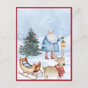 Winterweih und Santa Feiertagspostkarte