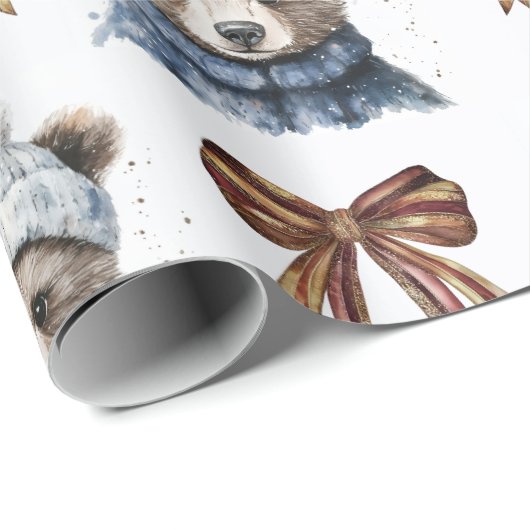 Winterweihnachtsbärenpapier Geschenkpapier (Rolleneckpunkt)