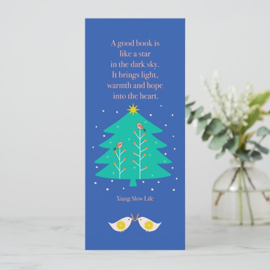 Winterweihnachtsbaum mit Birds-Lesezeichen (Stehend Vorderseite)