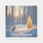 Winterweihnachtsbaum mit sonniger Aussicht Serviette (Vorderseite)