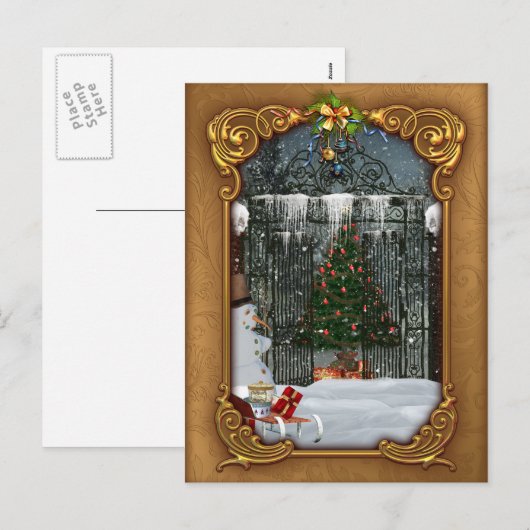 Winterweihnachtsbaum Postkarte (Vorne/Hinten)