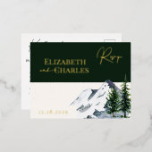 Winterweihnachtsbäume Hochgebirge RSVP-Karte Folie Einladungspostkarte (Vorderseite/Rückseite)