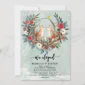 Winterweihnachtsblumenfüchse eloped wir einladung (Vorderseite)