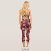 Winterweihnachtsdekorationsmuster Capri Leggings (Rückseite)