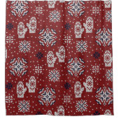 Winterweihnachtsdekorationsmuster Duschvorhang (Vorderseite)