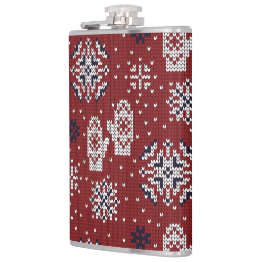 Winterweihnachtsdekorationsmuster Flachmann (Links)