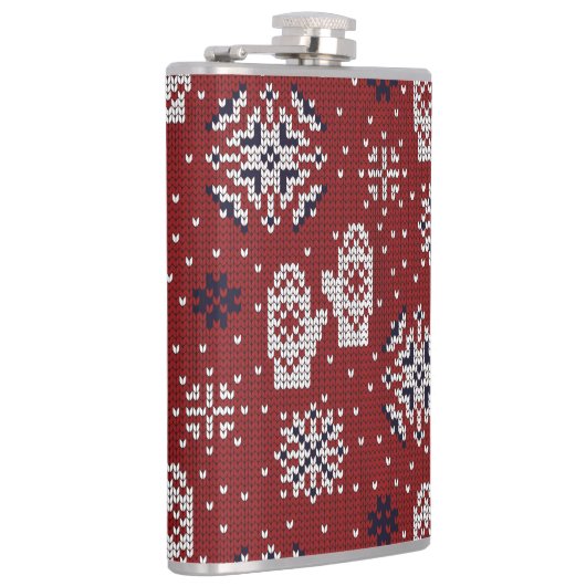 Winterweihnachtsdekorationsmuster Flachmann (Rechts)