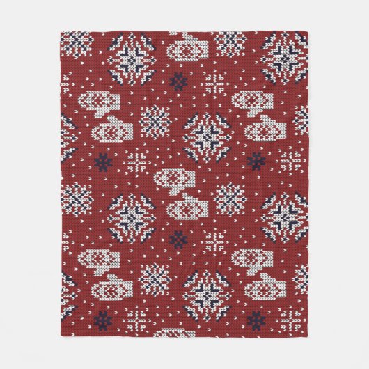 Winterweihnachtsdekorationsmuster Fleecedecke (Vorderseite)