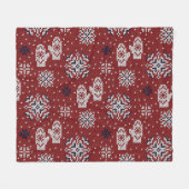 Winterweihnachtsdekorationsmuster Fleecedecke (Vorderseite (Horizontal))
