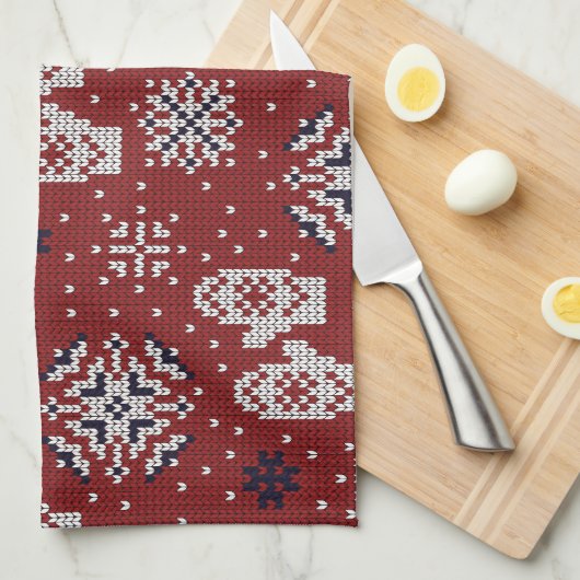 Winterweihnachtsdekorationsmuster Geschirrtuch (Viertel Falte)