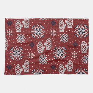 Winterweihnachtsdekorationsmuster Geschirrtuch