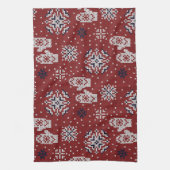 Winterweihnachtsdekorationsmuster Geschirrtuch (Vertikal)