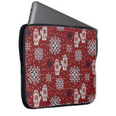 Winterweihnachtsdekorationsmuster Laptopschutzhülle (Vorne Rechts)