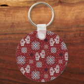 Winterweihnachtsdekorationsmuster Schlüsselanhänger (Vorderseite)