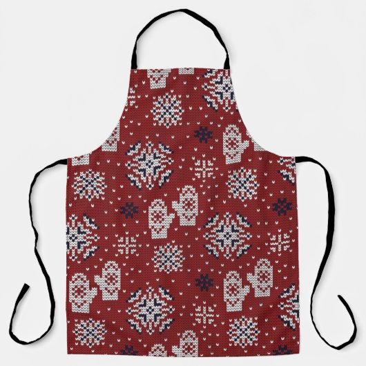 Winterweihnachtsdekorationsmuster Schürze (Vorderseite)