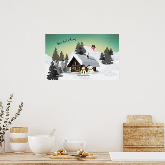 Winterweihnachtsdesign Poster (Küche)