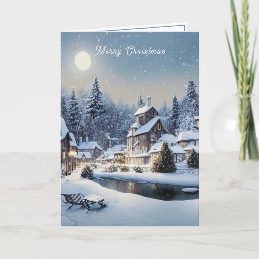 Winterweihnachtsdorf Karte (Vorderseite)