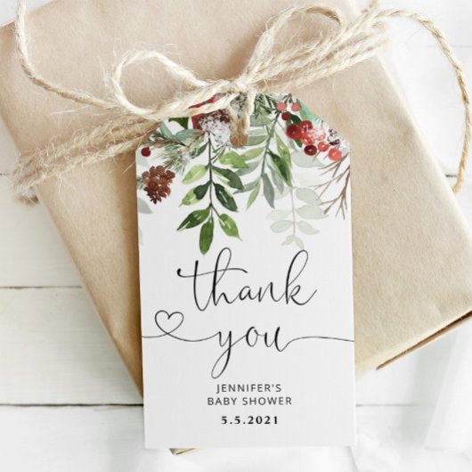 Winterweihnachtsdusche Danke Geschenkanhänger