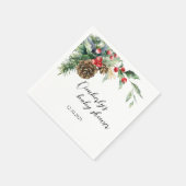 Winterweihnachtsdusche Evergreen Serviette (Ecke)