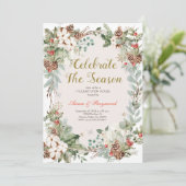 Winterweihnachtsfeier im Saisonhaus Einladung (Stehend Vorderseite)