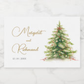 Winterweihnachtsfeiern Schaumweinetikett (Einzelnes Label)