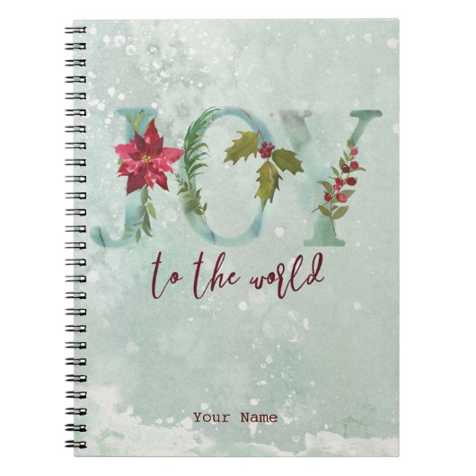 Winterweihnachtsfeiertag Freude zur Welt Notizblock (Vorderseite)