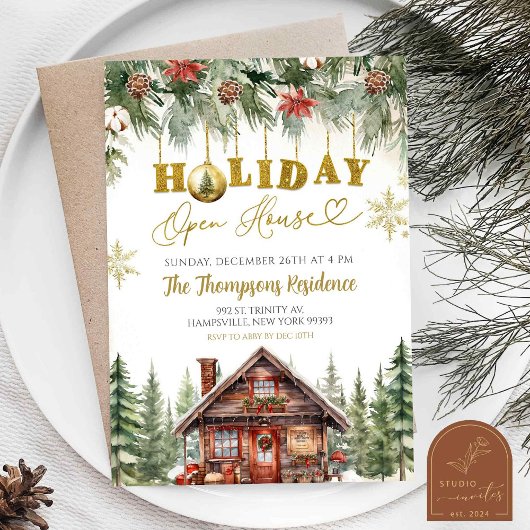 Winterweihnachtsfeiertag Offenes Party Einladung