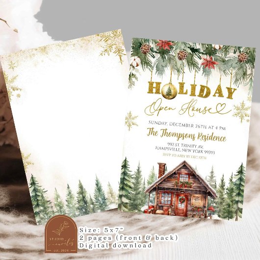 Winterweihnachtsfeiertag Offenes Party Einladung