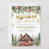 Winterweihnachtsfeiertag Offenes Party Einladung (Vorderseite)