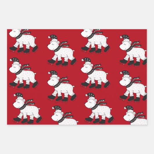 Winterweihnachtsferien Polar Bears Geschenkpapier Set (Vorderseite 2)