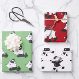 Winterweihnachtsferien Polar Bears Geschenkpapier Set