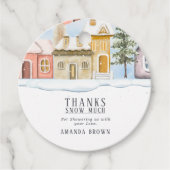 Winterweihnachtsfest dauert ein Dorf Gefälligkeits Geschenkanhänger (Vorderseite)