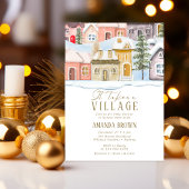 Winterweihnachtsfest Es braucht eine Village Baby Einladung