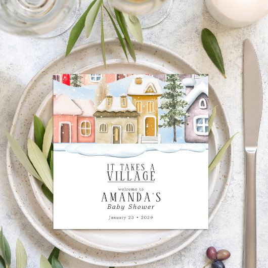 Winterweihnachtsfest Es braucht eine Village Baby Serviette