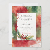 Winterweihnachtsfest Moderne Wasserfarbe Elegante Einladung (Vorderseite)