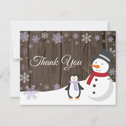 Winterweihnachtsfest Schneeflocke Danke Karte (Vorderseite)