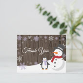 Winterweihnachtsfest Schneeflocke Danke Karte (Stehend Vorderseite)
