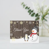 Winterweihnachtsfest Schneeflocke Danke Karte (Stehend Vorderseite)