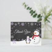 Winterweihnachtsfest Schneeflocken Danke Karte (Stehend Vorderseite)