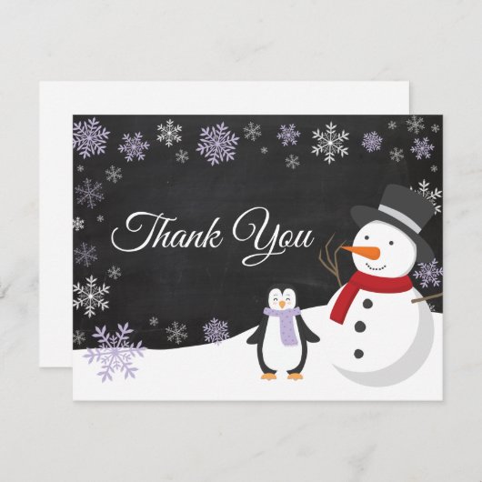 Winterweihnachtsfest Schneeflocken Danke Karte (Vorne/Hinten)