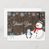 Winterweihnachtsfest Schneeflocken Danke Karte (Vorne/Hinten)