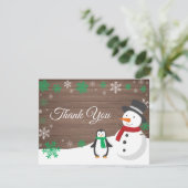 Winterweihnachtsfest Schneeflocken Danke Karte (Stehend Vorderseite)