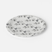 Winterweihnachtsfest Vintager Hirschkopf-Antler-Mu Pappteller (Schrägansicht)