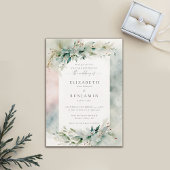 Winterweihnachtsfest Wasserfarben Hochzeitsfeier Einladung