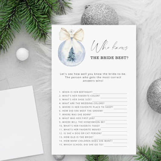 Winterweihnachtsfest Wer das beste Brautspiel kenn