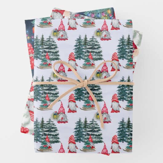 Winterweihnachtsgnomes Geschenkpapier Set (Beispiel)