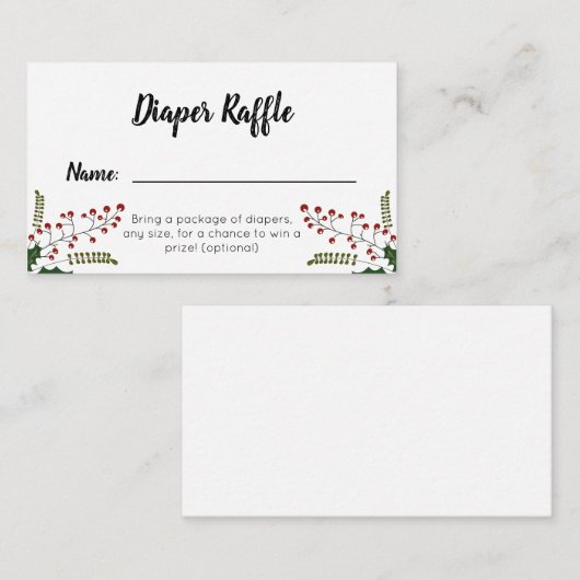 Winterweihnachtskalender Begleitkarte (Vorne/Hinten)