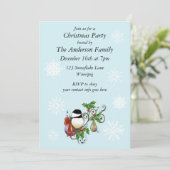 Winterweihnachtskikadee Einladung (Stehend Vorderseite)